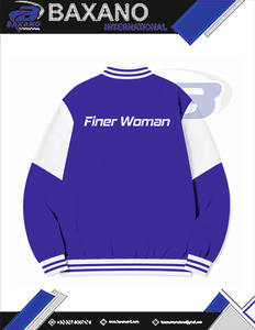 เสื้อแจ็คเก็ตวาร์ซิตี้ Zeta Phi Beta ZPB สีน้ำเงินขาว แบบตัวอักษรกรีก ปักลายสไตล์วิทยาลัย สำหรับผู้หญิง - Product Image 6