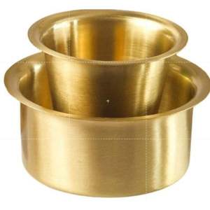 Brass <b>Coffee</b> Dabara Set with Lids Classic Design Metal Drinkware Large Capacity Eco-Friendly Outdoor & Home Use - Product Image 4