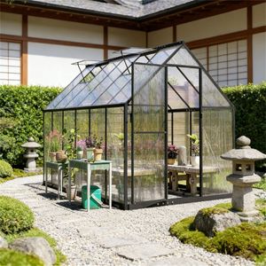 Serra da Giardino Nera Regolabile con Tetto Ventilato: Un'Opzione Elegante per il Tuo Spazio Esterno - Product Image 3