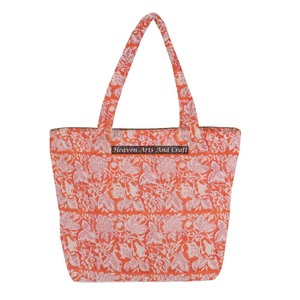 Sac fourre-tout matelassé populaire en gros écologique sac à bandoulière en toile de coton biologique imprimé en blocs de motifs magnifiques personnalisés - Product Image 1