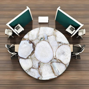 โต๊ะเรซิ่นหินอาเกตขัดเงาทำมือ ลายดอกไม้ทางศาสนา ดีไซน์หรูหรา สีสันปรับแต่งได้ งานฝีมือทันสมัย ใหม่ล่าสุด - Product Image 1