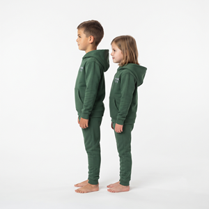 Conjunto Deportivo Informal de Algodón para Niños, Sudadera con Capucha de Forro Polar y Pantalones Deportivos, Ropa Infantil Personalizada, Color Verde Sólido - Product Image 4