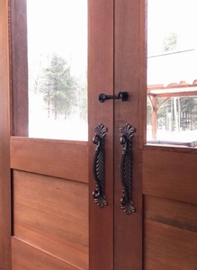 Poignée de portail en fer forgé traditionnelle KHP, design inspiré de la nature avec motifs sculptés, finition peinte, accessoire de clôture (Modèle KHP-DECO-SP) - Product Image 6