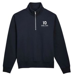 เสื้อสเวตเชิ้ตผู้ชายแบบซิป ¼ ตัว คอวี พิมพ์ลายตามสั่ง สีกรมท่า ผ้าฟลีซพรีเมียม แขนยาว เสื้อลำลองสำหรับฤดูหนาว อุ่นสบาย สไตล์สตรีทแวร์ - Product Image 1