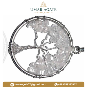 Natural Clear Quartz <b>Tree</b> of Life Keychain Crystal Keyring Gemstone Bag Charm Spiritual Gift - Product Image 2