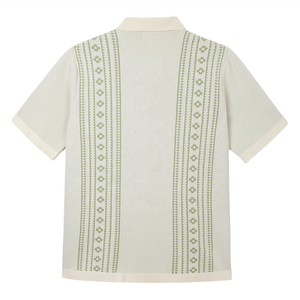 Polos de punto huecos transpirables para hombre OEM 2025, prendas de punto de verano anticontracción de algodón 100% con opciones de logotipo personalizado - Product Image 3