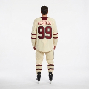 Jersey de Hockey sobre Hielo Clásico de Invierno Personalizado, con Rayas Vintage, 100% Poliéster, Tejido de Alto Rendimiento, Corte Holgado, Ajuste Auténtico, OEM, para Hombre - Product Image 2