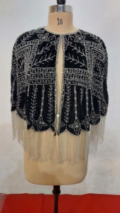 Applique de luxe faite à la main, brodée de perles et à franges, pour robes de soirée - Style Empire simple, lavable, ODM - Product Image 3