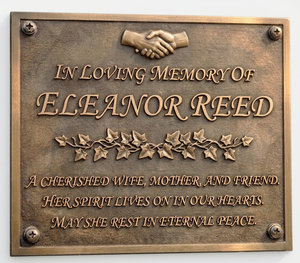 Custom Brass Engraved 3D <b>Memorial</b> <b>Plaque</b> Embossed Nameplate Wall Mounted Honor Board for Graveyard Cemetery - Product Image 2