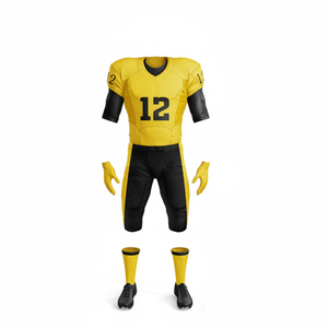 Uniforme de football américain 100% polyester, sublimé, manches courtes, personnalisé, unisexe, respirant, ensemble d'uniformes de football américain - Product Image 2