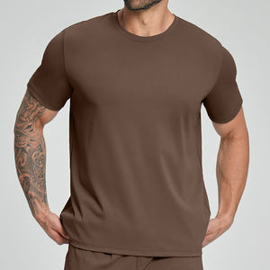 Camiseta Deportiva de Poliéster para Gimnasio, Manga Corta, Informal, para Hombre, Fitness, Culturismo, Entrenamiento, Verano - Product Image 1
