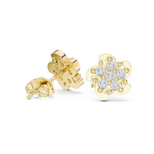 Boucles d'oreilles de fiançailles en or blanc 14 carats avec diamant rond cultivé en laboratoire pour femmes |   Nouveau diamant cultivé - Product Image 6