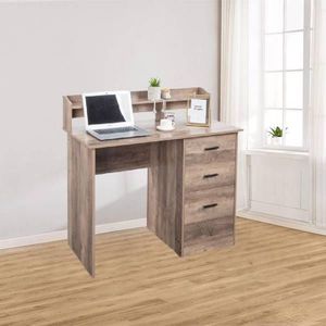 Scrivania Moderna Grigia in Truciolato Laminato Triamine con 3 Cassetti, 110x50x95cm, per Ufficio Domestico - Product Image 2