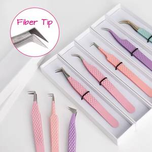 Juego de Pinzas Quirúrgicas Rosadas para Pestañas Morje MS-ET-0007, Herramientas de Acero Inoxidable de Precisión con Punta de Fibra de 10 mm, Empaque en Caja con Logotipo Personalizado - Product Image 4