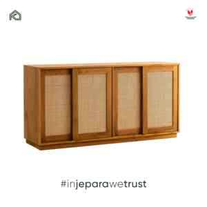 Premium Teak Wood Rattan <b>Sideboard</b> Buffet <b>Cabinet</b> Dining Room Storage Modern Minimalist Hotel Furniture Indonesia - Product Image 5