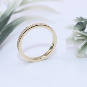 Luxury Solid Yellow Gold Screw Detail Lab Diamond Band Micro Pave Classic Certified Eternity Stacking <b>Ring</b> Fine Jewelry <b>Couple</b> - Product Image 3