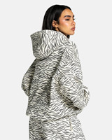 Ensemble de survêtement 2 pièces pour femme, design personnalisé, coupe oversize, imprimé zèbre blanc, avec passepoil, respirant, style streetwear