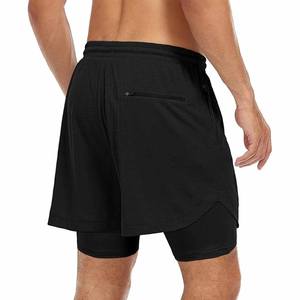 Pantalones Cortos Deportivos 2 en 1 para Hombre, de Secado Rápido, para Correr y Gimnasio, con Forro de Compresión y Bolsillos con Cremallera - Product Image 4