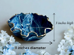 ชามเรซิ่นขัดเงาทำมือ หรูหรา ปลอดภัยสำหรับเครื่องล้างจาน ของตกแต่งสวยงามสำหรับห้องครัว ห้องนั่งเล่น หรือสำนักงาน - Product Image 4