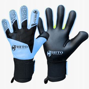 Gants de gardien de but de football avec impression en silicone sur le dos et contact en caoutchouc sur la paume, sangle intégrée, nouveau design. - Product Image 2