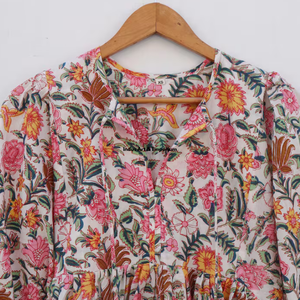 Beautiful floral Cotton Block Printed dress Dress For Casual wear Hand Block Printed Dress - Product Image 3