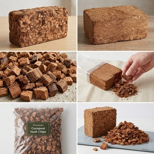 Wholesale Triple Washed Coconut Husk Chips (Natural Brown Bricks) Pallet Packed <b>Blocks</b> for Hydroponic Greenhouse Use - Product Image 6