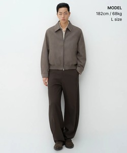 <b>Men's</b> Gray <b>Suede</b> Bomber <b>Jacket</b> Turn-down Collar Zipper Closure Casual Autumn Wear Regular Fit - Product Image 3
