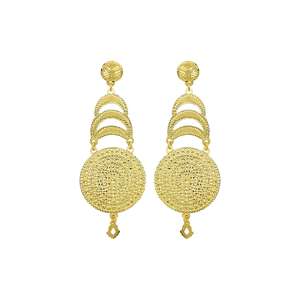 Wholesale 14K18K24K Gold Plated <b>Forming</b> Dangle Earrings Set Turkish Arabic Design for Bridal Wedding Fashion Dangle Earrings Set - Product Image 3