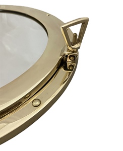 15" Premium Handmade Brass Coastal Porthole <b>Mirror</b> with 4mm Thickness Electricity-Free Vintage Maritime Wall Decoration - Product Image 4