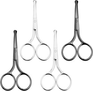 กรรไกรตัดขนจมูกและขนหูคุณภาพพรีเมียม ปลายปลอดภัยทำจากสแตนเลส เหมาะสำหรับผู้ชาย ผู้หญิง และใช้ในร้านเสริมสวย - Product Image 1