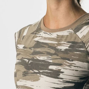 Women's Red Crop <b>Top</b> Black White Stripe Crew Neck Drop Shoulder Short Sleeve Breathable Eco-Friendly Casual Canvas T-Shirt 100% - Product Image 5