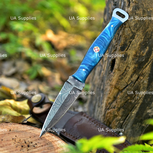 UA Supplies Industriequalität Maßgefertigtes Handgemachtes Damaszener Stahl OEM ODM Anpassbares Speerspitzen-EDC Outdoor Selbstverteidigungs-Messer - Product Image 2
