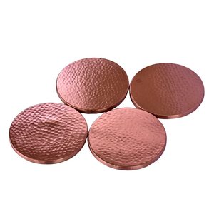 ชุดจานรองแก้วทองเหลืองทองแดงตีลายทำมือ รูปทรงกลม สำหรับชาและกาแฟ - Product Image 4
