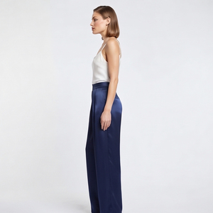 Pantalon ample en satin 100 % soie pour femme, coupe décontractée, longueur intégrale, mode estivale, taille oversize, jambe large, jogging - Product Image 6