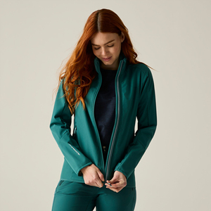 Chaqueta Softshell Personalizada para Mujer con Cuello Alto, Casual para Exteriores, Cierre Completo, Resistente al Viento, Bolsillos Utilitarios, Ligera y de Alto Rendimiento - Product Image 1