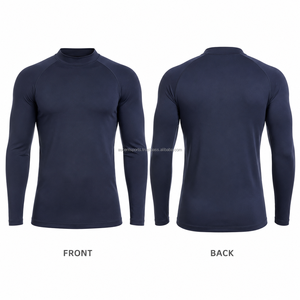 Men Performance Fit <b>Base</b> <b>Layer</b> Shirt Full Sleeve Quick Dry Breathable Compression Eco-Friendly Sports Top Dark <b>Blue</b> - Product Image 6