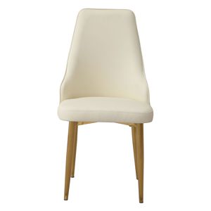 Set di 2 sedie da pranzo in pelle PU bianca con robuste gambe in metallo - Product Image 6