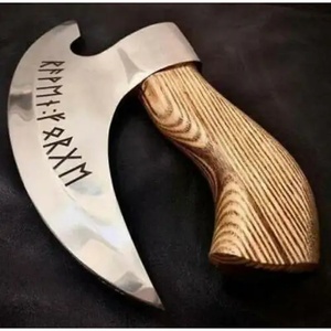 Ahmad Fabric Cabeza de hacha tipo tomahawk con base plana, hoja de acero D2 (4 filos de corte), mango de madera de palisandro con funda de cuero, 1 KG - Product Image 3