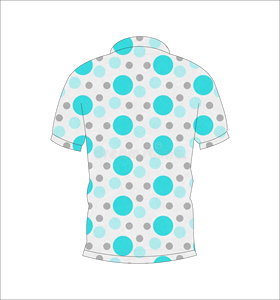 เสื้อโปโลผู้ชายแบบสั่งทำพิเศษ สีฟ้าลายจุด สำหรับกอล์ฟ ระบายเหงื่อได้ดี แขนสั้น ประสิทธิภาพสูง ผู้ผลิต OEM - Product Image 3