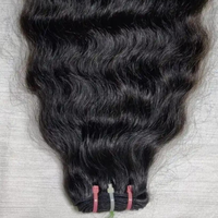 Mèches de cheveux humains bouclés Remy indiens, double trame machine, sans traitement chimique, toutes couleurs, pour tissage, logo personnalisable