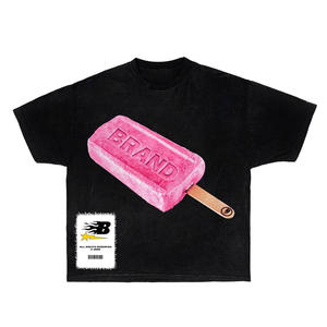 Camiseta Blanca de Manga Corta para Hombre con Estampado Gráfico Rosa, Estilo Urbano, Cuello Redondo, Corte Regular, Jersey de Algodón - Product Image 3