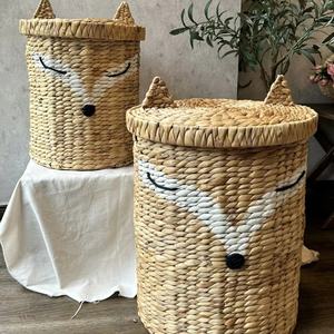 Articles de vente chauds prix du fabricant renard grand panier de rangement en jacinthe d'eau pour organisateur de maison/décor de chambre d'enfant - Product Image 1