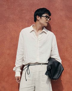 Camisas Casuales de Hombre para Otoño, Transpirables, de Manga Larga, a Rayas, de Tela Oxford, con un Solo Botón, Cuello Camisero, Corte Cuadrado, 100% Algodón - Product Image 1