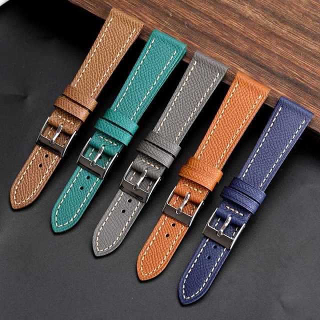 Luxury Leather Watchband Top Layer Calfskin Strap Bracelet in 18 120 22MM Sizes for Antique Watches Leather Watch Straps