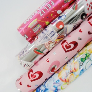 Hoja metálica impresa de fábrica lindos niños cumpleaños niños fiesta de bebé personalizado regalo de Navidad rollos de papel hojas - Product Image 3