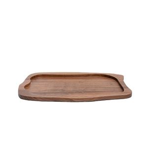 Bandeja de madera de acacia de tendencia superior en rico color nogal con elegante forma cuadrada y superficie lisa, ideal para uso diario - Product Image 1
