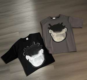 Camiseta Gráfica Vintage de Algodón Grueso con Logo Personalizado al por Mayor OEM, Blanca, Oversize, de Corte Holgado y Hombros Caídos para Hombre - Product Image 3