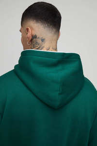 Wholesale OEM Custom Logo Embroidery Tall Regular Hoodie With Piping Breathable Cotton Blended Gym & Streetwear Hoodie For <b>Men</b> - Product Image 2