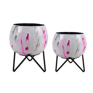 Macetas Decorativas Modernas de Metal en Colores Frescos para Decoración del Hogar, Macetas para Plantas Verdes, Diseño de Macetas de Piso - Product Image 1