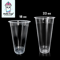 Gobelet en plastique PP polypropylène durable, fin et haut, 18 oz, 6,5 g, pour cocktail, fabriqué en Indonésie